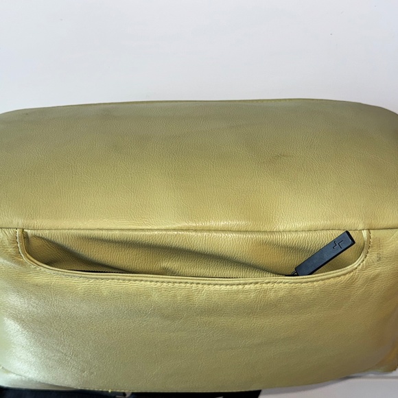 Tracker Quilted Tote Bag, Airline Personal Item, RFID inside pocket, Chartreuse - Picture 7 of 11